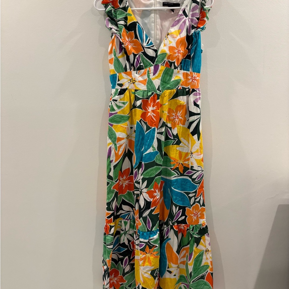 Maggy London Floral Dress with Ruffle Details